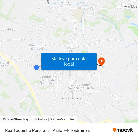 Rua Toquinho Pereira, 5 | Asilo to Fadminas map