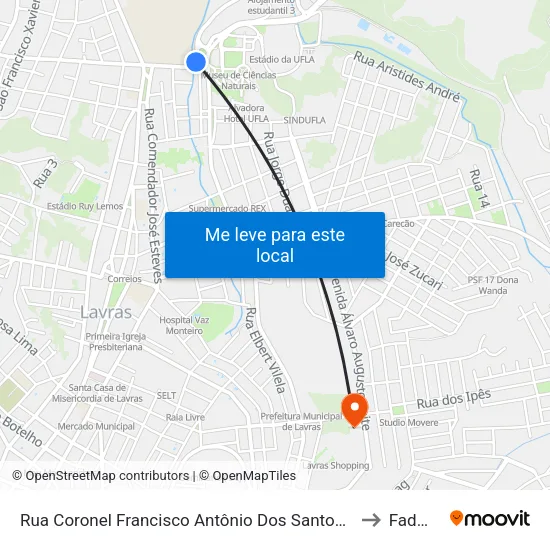 Rua Coronel Francisco Antônio Dos Santos, 37 | Rotatória Ufla to Fadminas map
