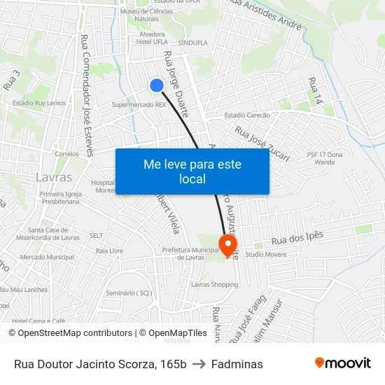 Rua Doutor Jacinto Scorza, 165b to Fadminas map