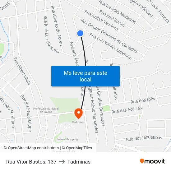 Rua Vítor Bastos, 137 to Fadminas map