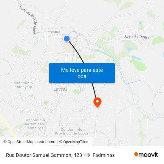 Rua Doutor Samuel Gammon, 423 to Fadminas map