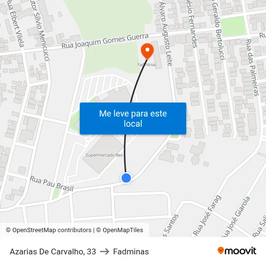 Azarias De Carvalho, 33 to Fadminas map