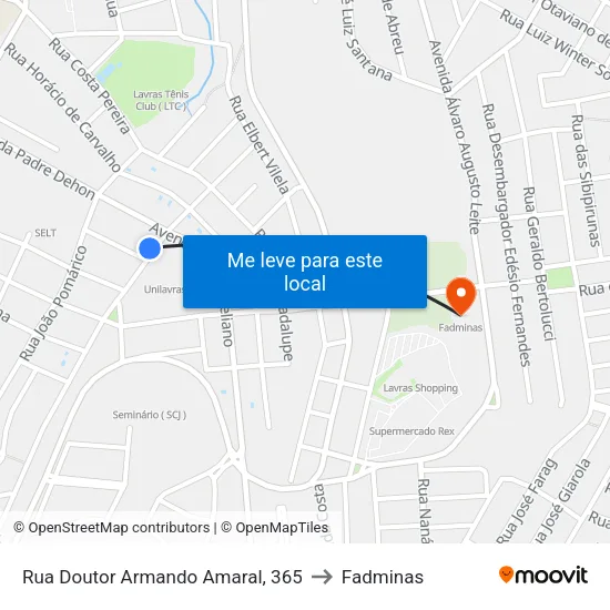 Rua Doutor Armando Amaral, 365 to Fadminas map