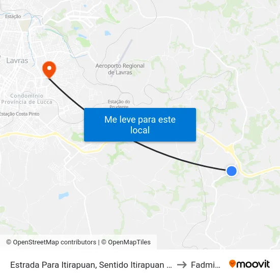 Estrada Para Itirapuan, Sentido Itirapuan | Lixão to Fadminas map