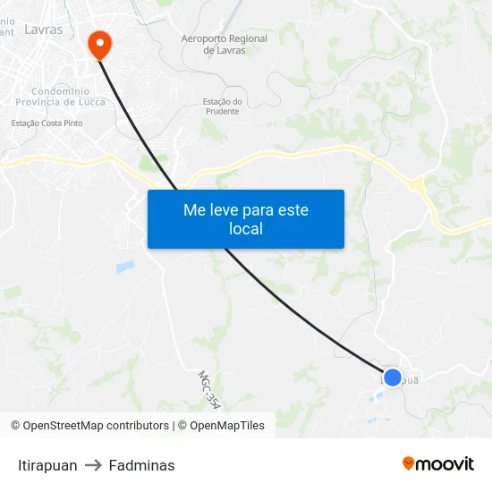 Itirapuan to Fadminas map