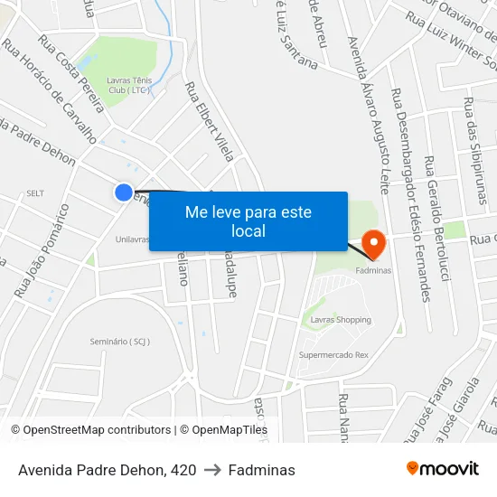 Avenida Padre Dehon, 420 to Fadminas map