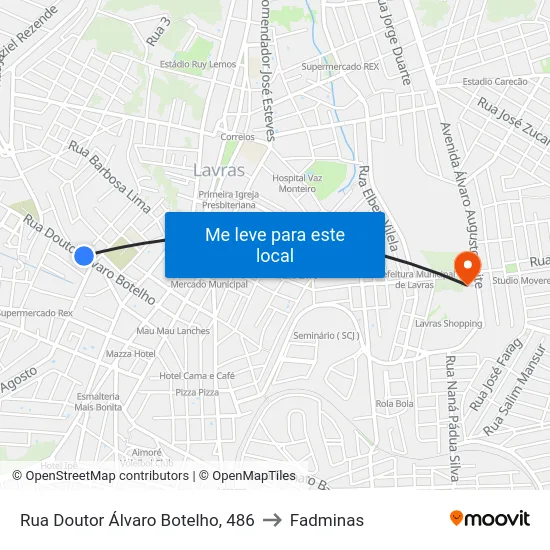 Rua Doutor Álvaro Botelho, 486 to Fadminas map