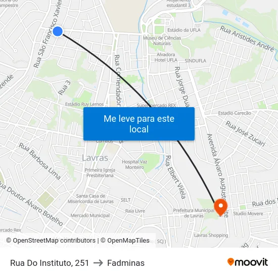 Rua Do Instituto, 251 to Fadminas map