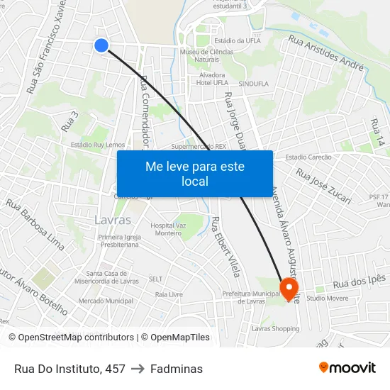 Rua Do Instituto, 457 to Fadminas map