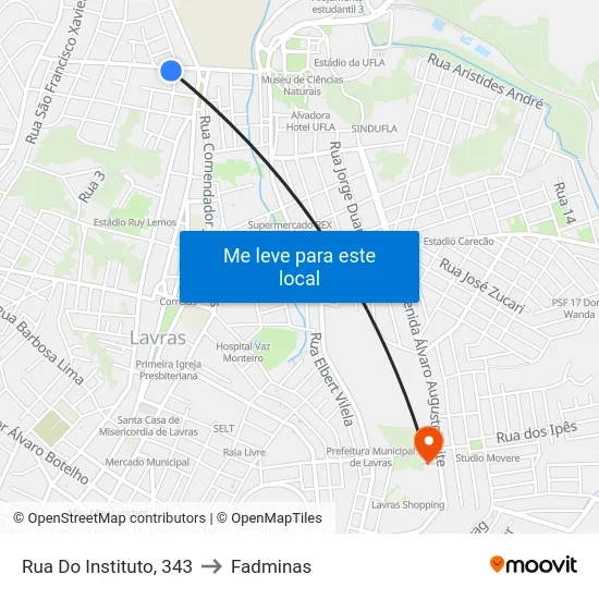 Rua Do Instituto, 343 to Fadminas map