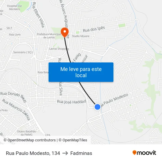 Rua Paulo Modesto, 134 to Fadminas map