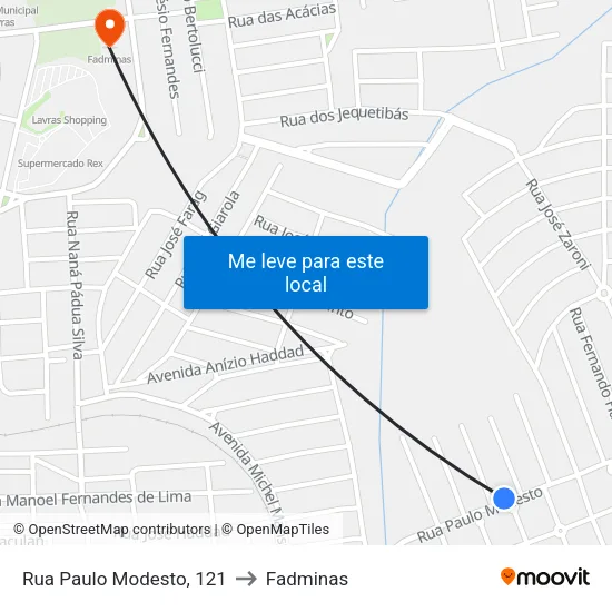Rua Paulo Modesto, 121 to Fadminas map