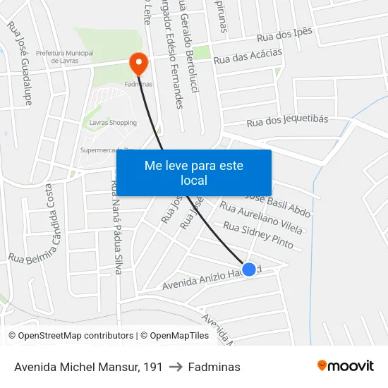 Avenida Michel Mansur, 191 to Fadminas map