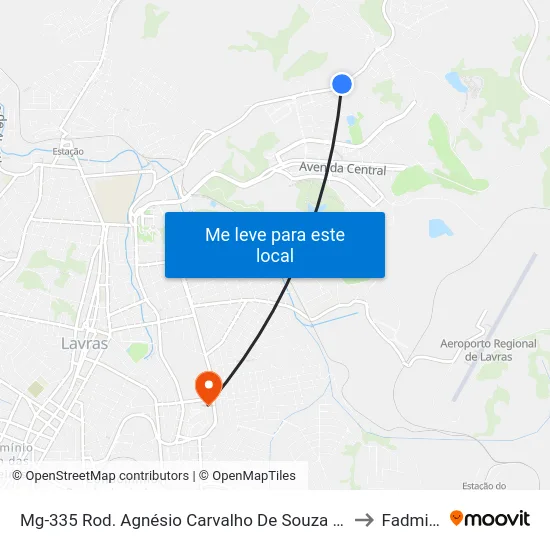 Mg-335 Rod. Agnésio Carvalho De Souza Km 86,0 Sul to Fadminas map