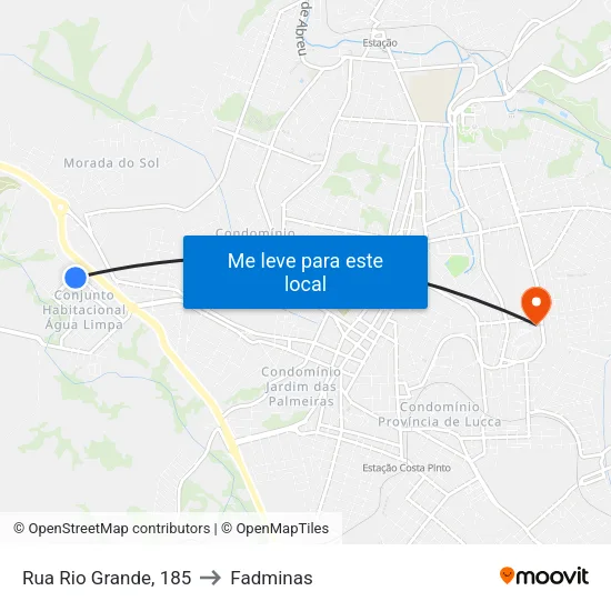 Rua Rio Grande, 185 to Fadminas map