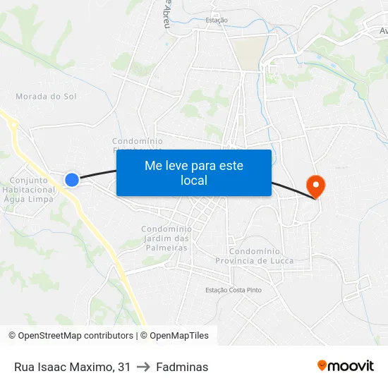 Rua Isaac Maximo, 31 to Fadminas map