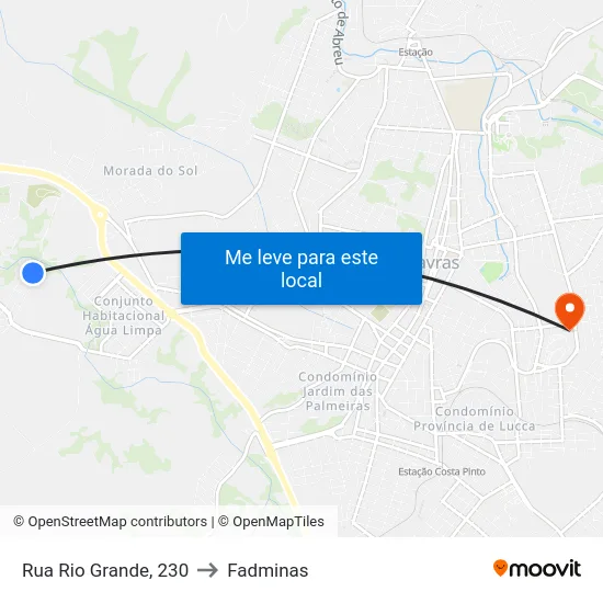 Rua Rio Grande, 230 to Fadminas map