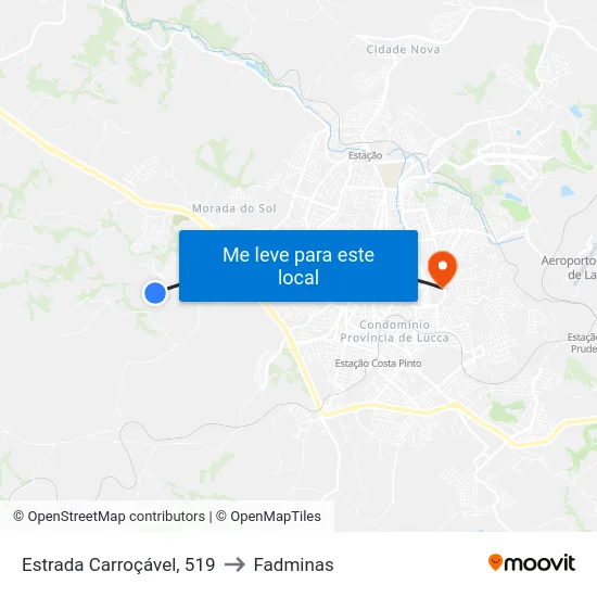 Estrada Carroçável, 519 to Fadminas map