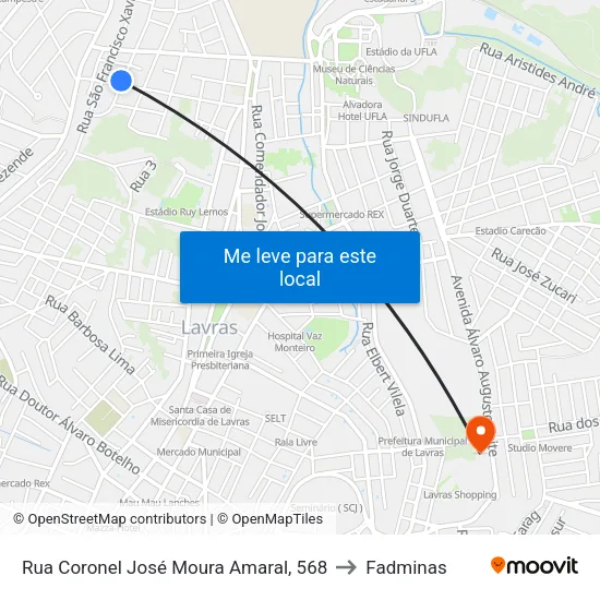 Rua Coronel José Moura Amaral, 568 to Fadminas map