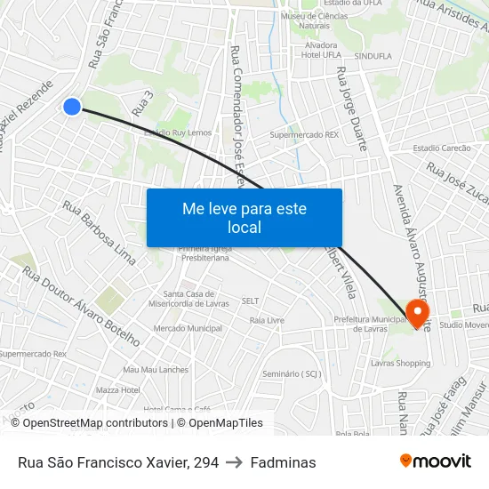 Rua São Francisco Xavier, 294 to Fadminas map