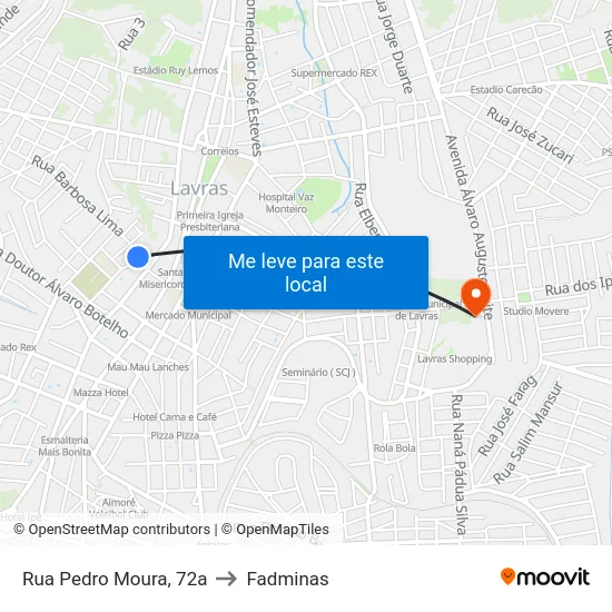 Rua Pedro Moura, 72a to Fadminas map