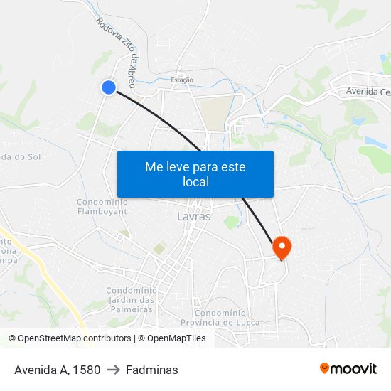 Avenida A, 1580 to Fadminas map
