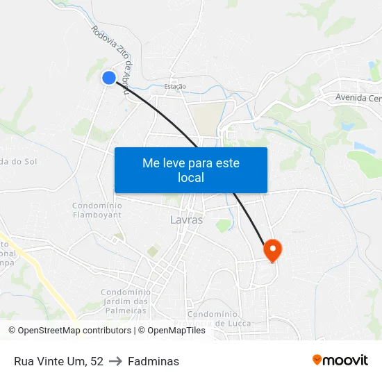 Rua Vinte Um, 52 to Fadminas map