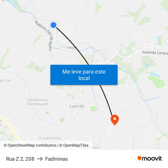 Rua Z 2, 208 to Fadminas map