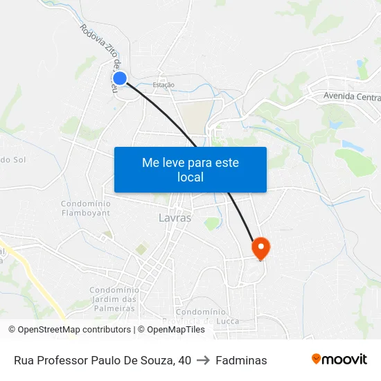 Rua Professor Paulo De Souza, 40 to Fadminas map