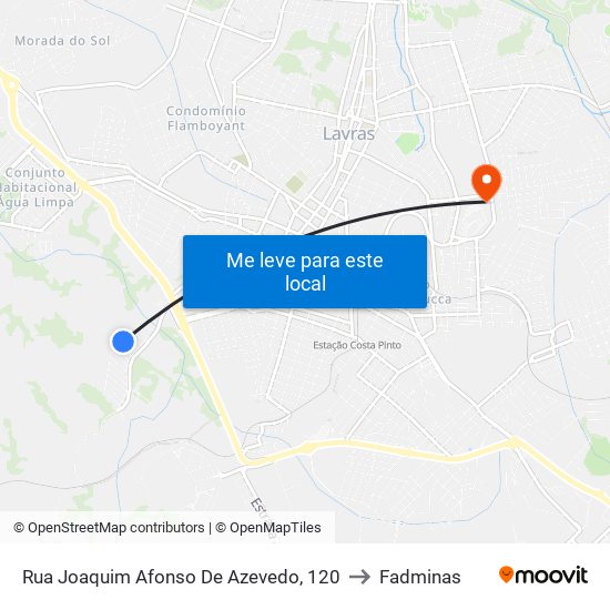 Rua Joaquim Afonso De Azevedo, 120 to Fadminas map