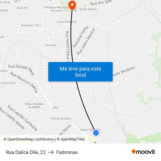 Rua Dalice Dile, 22 to Fadminas map