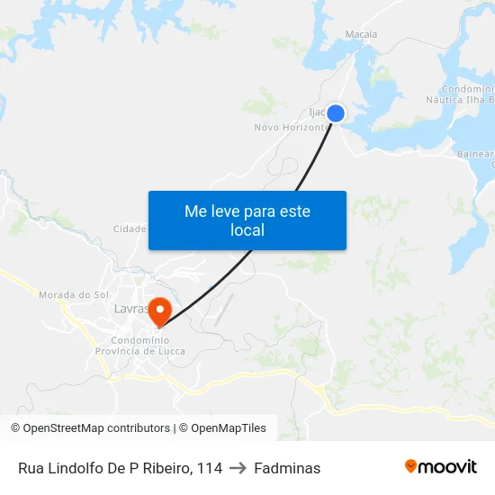 Rua Lindolfo De P Ribeiro, 114 to Fadminas map
