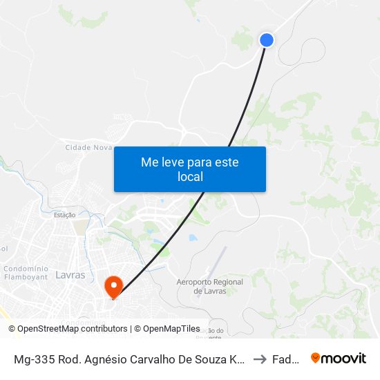 Mg-335 Rod. Agnésio Carvalho De Souza Km 80,5 Norte | Intercement to Fadminas map