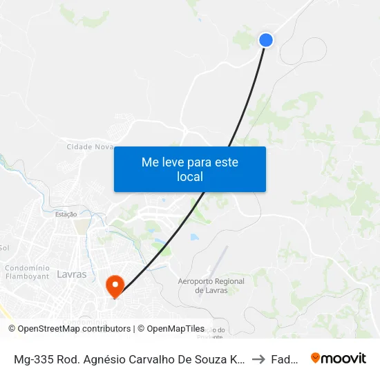 Mg-335 Rod. Agnésio Carvalho De Souza Km 80,5 Sul | Intercement to Fadminas map