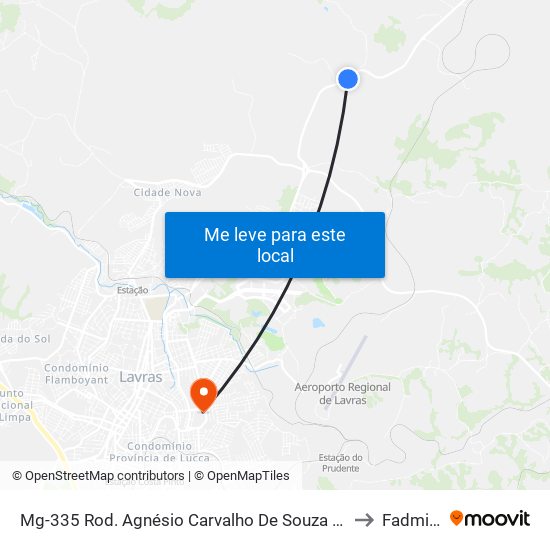 Mg-335 Rod. Agnésio Carvalho De Souza Km 82,2 Sul to Fadminas map