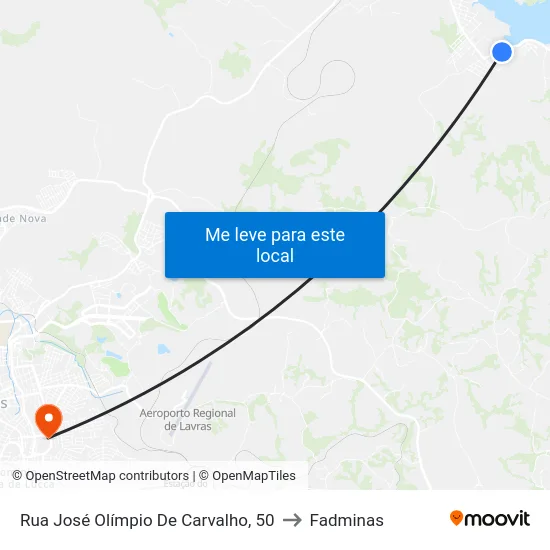 Rua José Olímpio De Carvalho, 50 to Fadminas map
