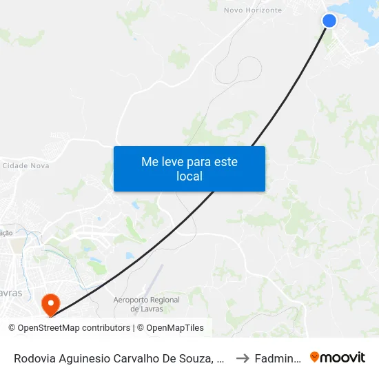 Rodovia Aguinesio Carvalho De Souza, 800 to Fadminas map