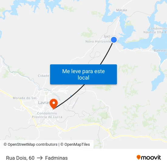 Rua Dois, 60 to Fadminas map