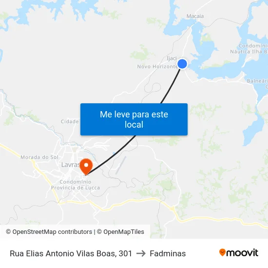Rua Elias Antonio Vilas Boas, 301 to Fadminas map