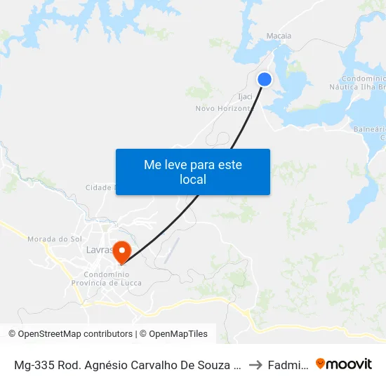 Mg-335 Rod. Agnésio Carvalho De Souza Km 75,6 Sul to Fadminas map