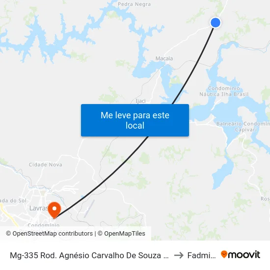 Mg-335 Rod. Agnésio Carvalho De Souza Km 68,2 Sul to Fadminas map