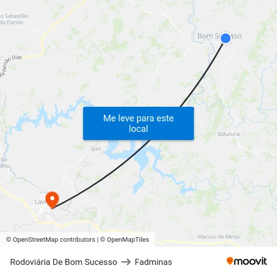 Rodoviária De Bom Sucesso to Fadminas map