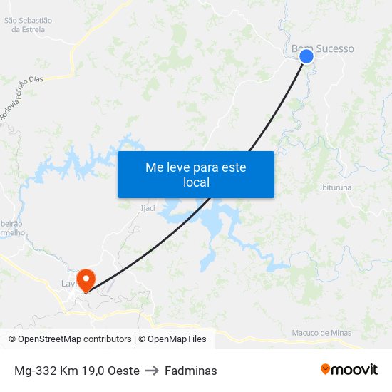 Mg-332 Km 19,0 Oeste to Fadminas map