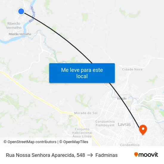 Rua Nossa Senhora Aparecida, 548 to Fadminas map