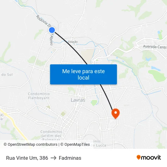 Rua Vinte Um, 386 to Fadminas map
