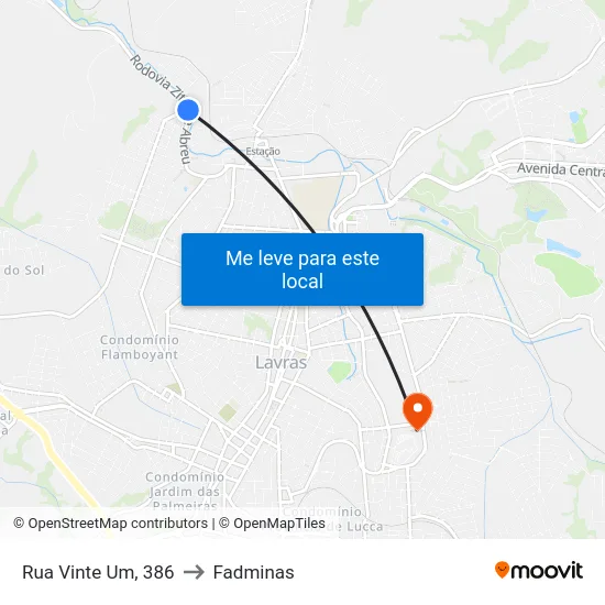 Rua Vinte Um, 386 to Fadminas map