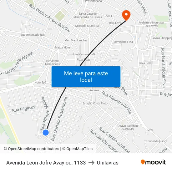 Avenida Léon Jofre Avayiou, 1133 to Unilavras map