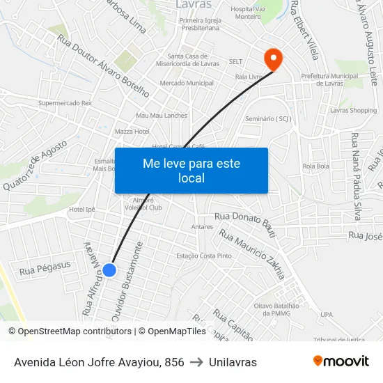 Avenida Léon Jofre Avayiou, 856 to Unilavras map