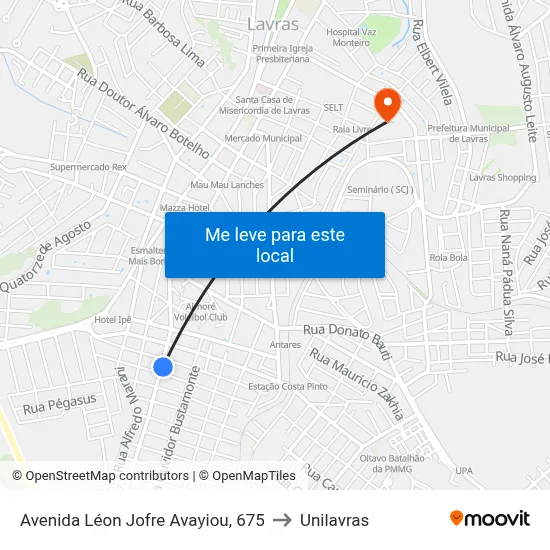 Avenida Léon Jofre Avayiou, 675 to Unilavras map