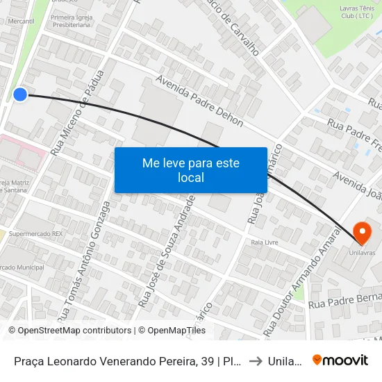 Praça Leonardo Venerando Pereira, 39 | Planeta Shake to Unilavras map